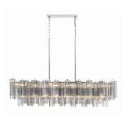 Crystorama ADD-317 Addis 14-lt 52" Linear Chandelier - Polished Chrome/Smoke