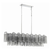 Crystorama ADD-317 Addis 14-lt 52" Linear Chandelier - Polished Chrome/Smoke