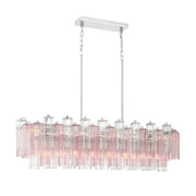 Crystorama ADD-317 Addis 14-lt 52" Linear Chandelier - Polished Chrome/Spring