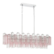 Crystorama ADD-317 Addis 14-lt 52" Linear Chandelier - Polished Chrome/Spring