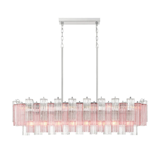 Crystorama ADD-317 Addis 14-lt 52" Linear Chandelier - Polished Chrome/Spring
