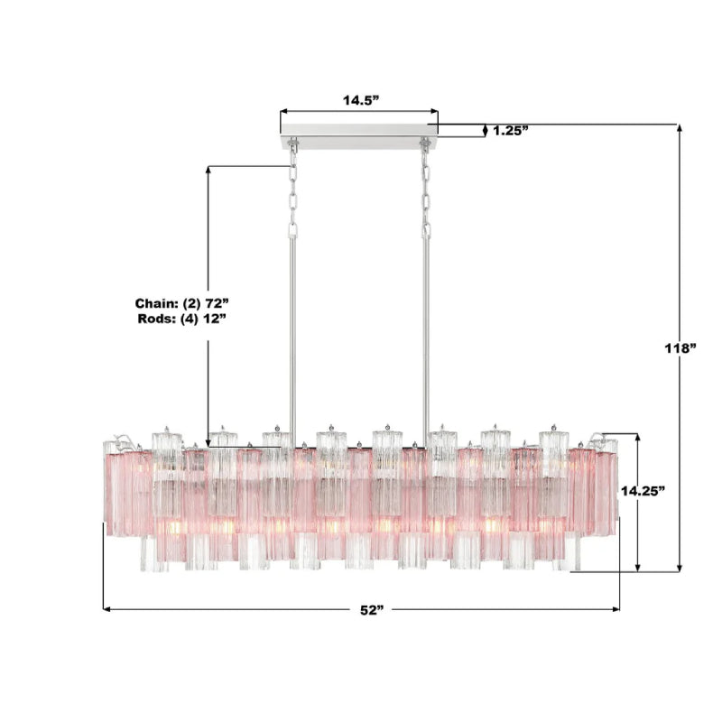 Crystorama ADD-317 Addis 14-lt 52" Linear Chandelier