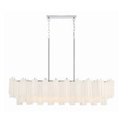Crystorama ADD-317 Addis 14-lt 52" Linear Chandelier - Polished Chrome/White