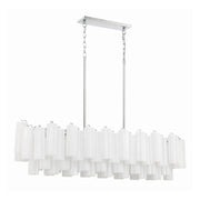 Crystorama ADD-317 Addis 14-lt 52" Linear Chandelier - Polished Chrome/White