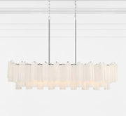 Crystorama ADD-317 Addis 14-lt 52" Linear Chandelier - Polished Chrome/White