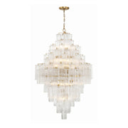 Crystorama ADD-319 Addis 20-lt 32" Chandelier - Aged Brass/Clear