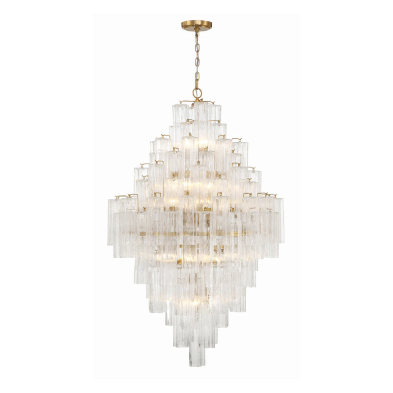 Crystorama ADD-319 Addis 20-lt 32" Chandelier - Aged Brass/Clear