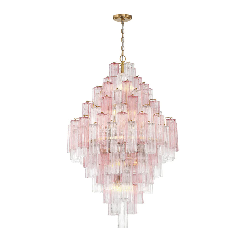 Crystorama ADD-319 Addis 20-lt 32" Chandelier - Aged Brass/Spring