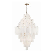Crystorama ADD-319 Addis 20-lt 32" Chandelier - Aged Brass/White