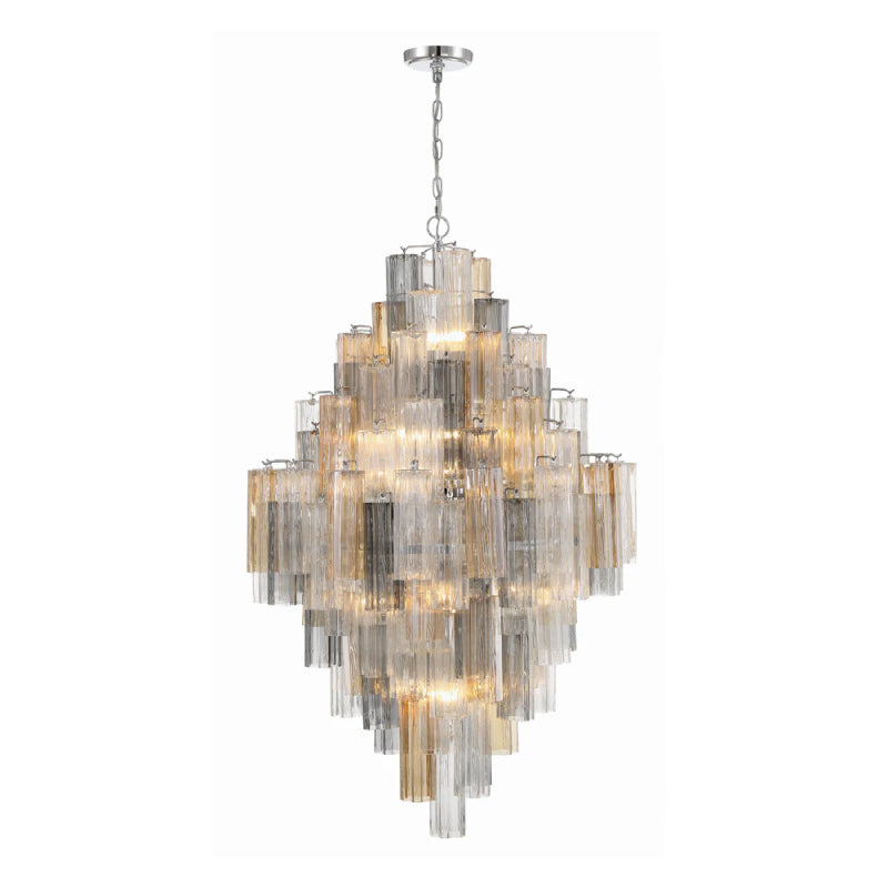 Crystorama ADD-319 Addis 20-lt 32" Chandelier - Polished Chrome/Autumn