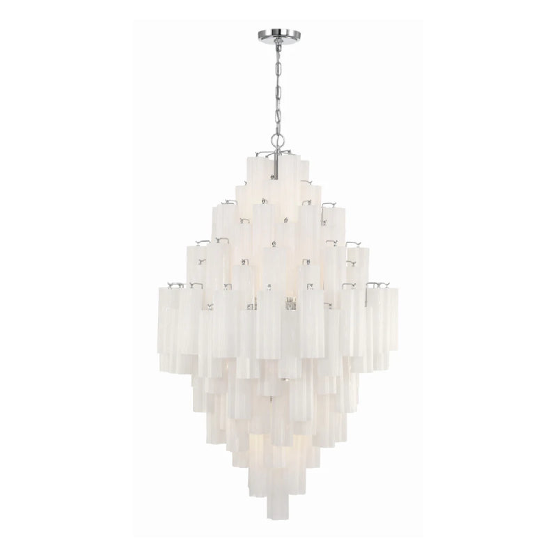 Crystorama ADD-319 Addis 20-lt 32" Chandelier - Polished Chrome/White