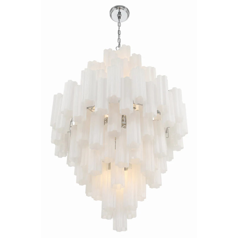 Crystorama ADD-319 Addis 20-lt 32" Chandelier - Polished Chrome/White