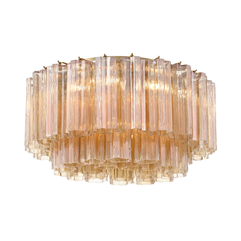 Crystorama ADD-321 Addis 7-lt 22" Flush Mount - Aged Brass/Amber