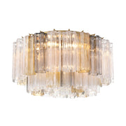 Crystorama ADD-321 Addis 7-lt 22" Flush Mount - Aged Brass/Autumn