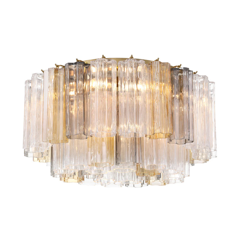 Crystorama ADD-321 Addis 7-lt 22" Flush Mount - Aged Brass/Autumn