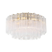 Crystorama ADD-321 Addis 7-lt 22" Flush Mount - Aged Brass/Clear