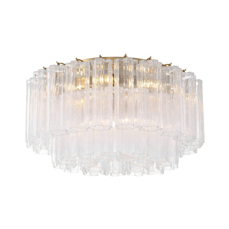 Crystorama ADD-321 Addis 7-lt 22" Flush Mount - Aged Brass/Clear