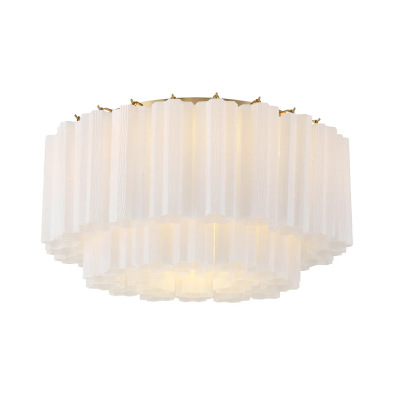 Crystorama ADD-321 Addis 7-lt 22" Flush Mount - Aged Brass/White