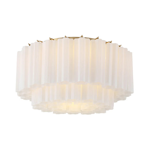 Crystorama ADD-321 Addis 7-lt 22" Flush Mount - Aged Brass/White