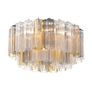 Crystorama ADD-321 Addis 7-lt 22" Flush Mount - Polished Chrome/Autumn