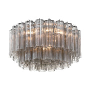 Crystorama ADD-321 Addis 7-lt 22" Flush Mount - Polished Chrome/Smoke