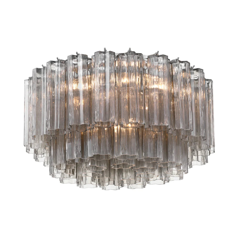 Crystorama ADD-321 Addis 7-lt 22" Flush Mount - Polished Chrome/Smoke