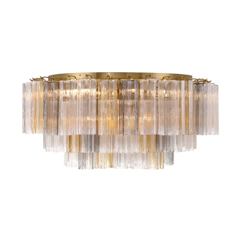 Crystorama ADD-331 Addis 16-lt 32" Flush Mount - Aged Brass/Autumn