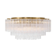 Crystorama ADD-331 Addis 16-lt 32" Flush Mount - Aged Brass/Clear