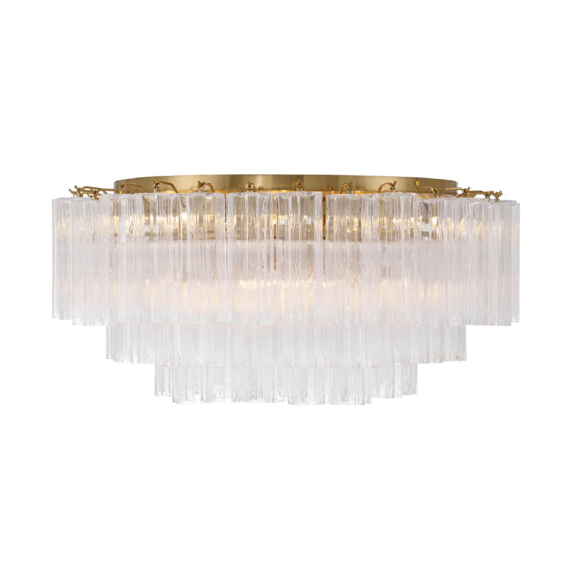 Crystorama ADD-331 Addis 16-lt 32" Flush Mount - Aged Brass/Clear