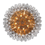 Crystorama ADD-331 Addis 16-lt 32" Flush Mount - Aged Brass/Smoke