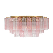 Crystorama ADD-331 Addis 16-lt 32" Flush Mount - Aged Brass/Spring