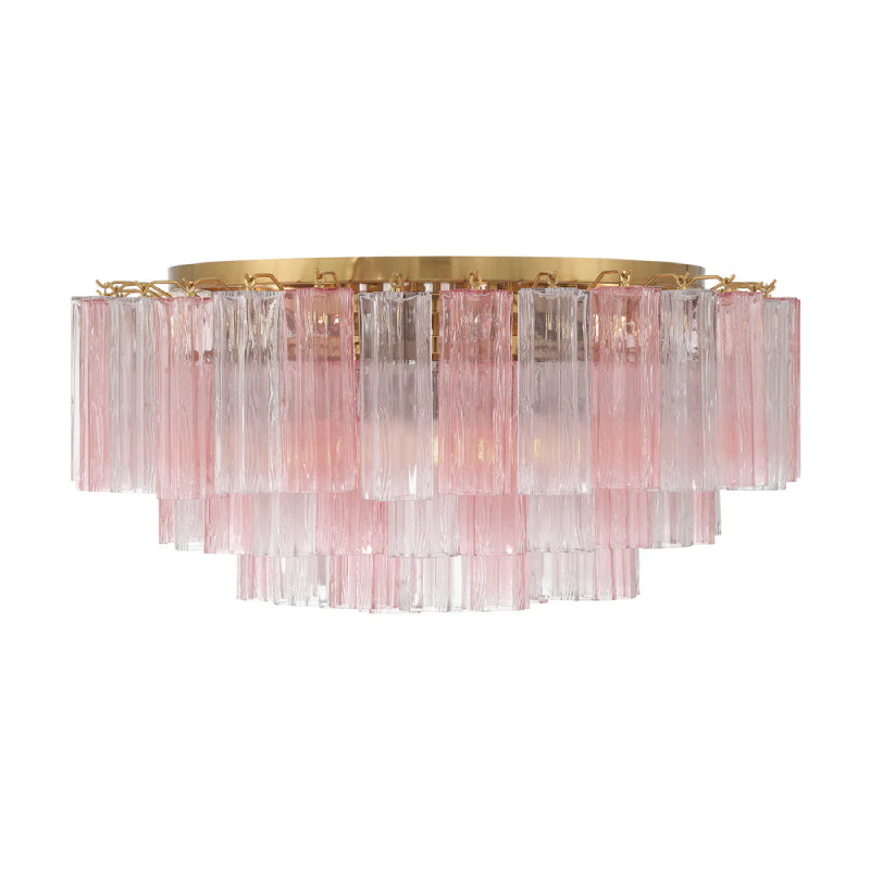 Crystorama ADD-331 Addis 16-lt 32" Flush Mount - Aged Brass/Spring