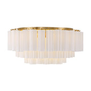 Crystorama ADD-331 Addis 16-lt 32" Flush Mount - Aged Brass/White