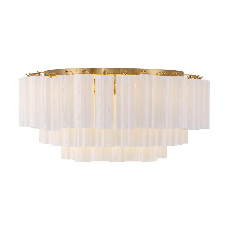 Crystorama ADD-331 Addis 16-lt 32" Flush Mount - Aged Brass/White