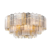 Crystorama ADD-331 Addis 16-lt 32" Flush Mount - Polished Chrome/Autumn