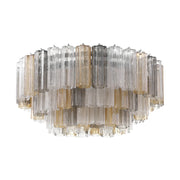 Crystorama ADD-331 Addis 16-lt 32" Flush Mount - Polished Chrome/Autumn