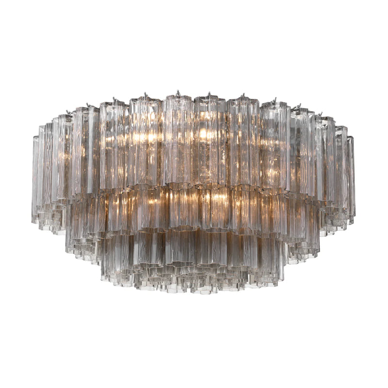 Crystorama ADD-331 Addis 16-lt 32" Flush Mount - Polished Chrome/Smoke