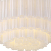 Crystorama ADD-331 Addis 16-lt 32" Flush Mount - Polished Chrome/White