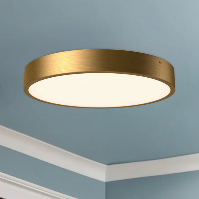 Alora Mood FM554015-5CCT Adelaide 1-lt 15" LED Flush Mount, 5CCT Selectable - Aged Gold