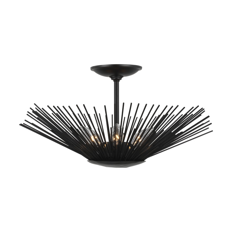 Visual Comfort AF1083 Helios 3-lt 17" Flush Mount - Aged Iron