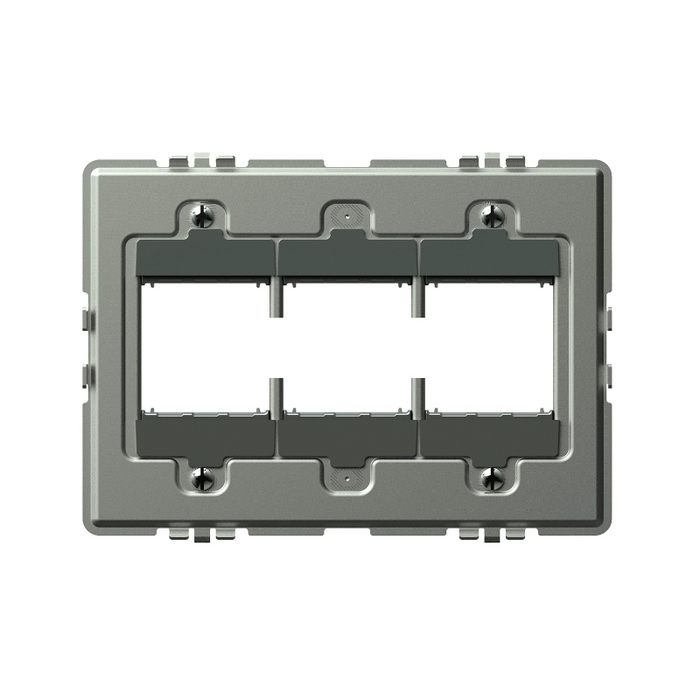Adorne AF Sub Frame Only Wall Plate, Metallic - 3 Gang