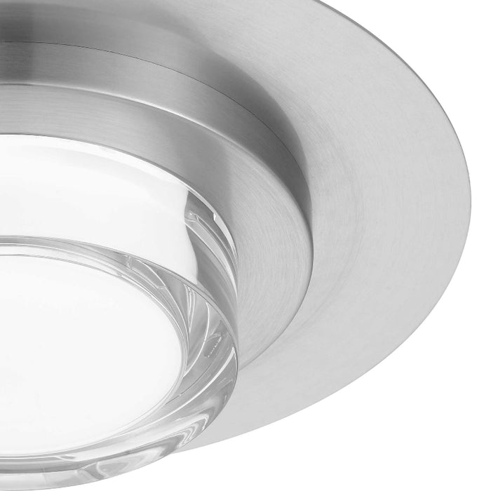 Alteck Lighting AFM0012-3CCT-W Plate 1-lt 12" LED Outdoor Flush Mount, 3CCT Selectable - Brushed Stainless Steel