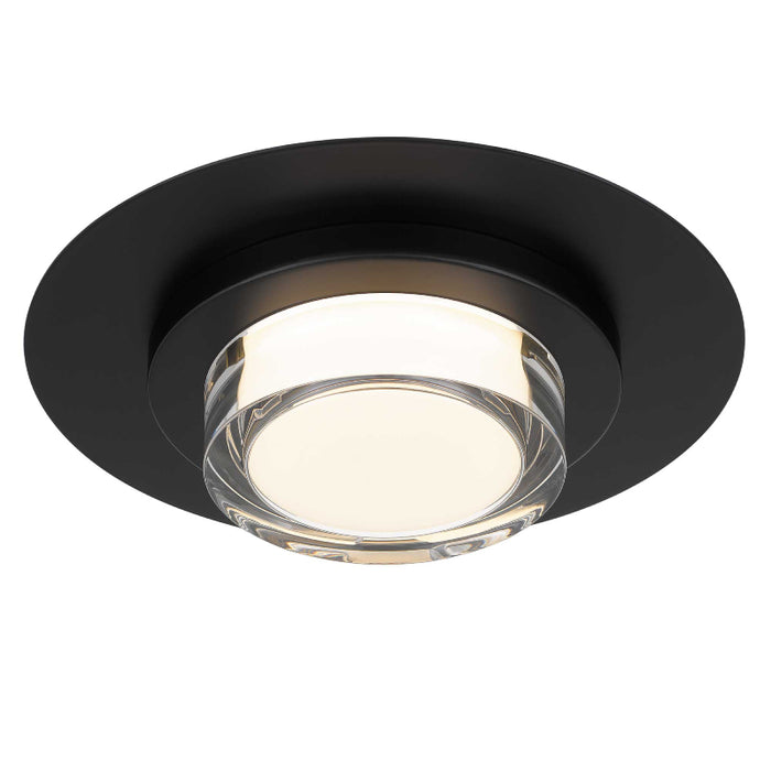 Alteck Lighting AFM0012-3CCT-W Plate 1-lt 12" LED Outdoor Flush Mount, 3CCT Selectable - Sand Black