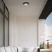 Alteck Lighting AFM0012-3CCT-W Plate 1-lt 12" LED Outdoor Flush Mount, 3CCT Selectable - Sand Black