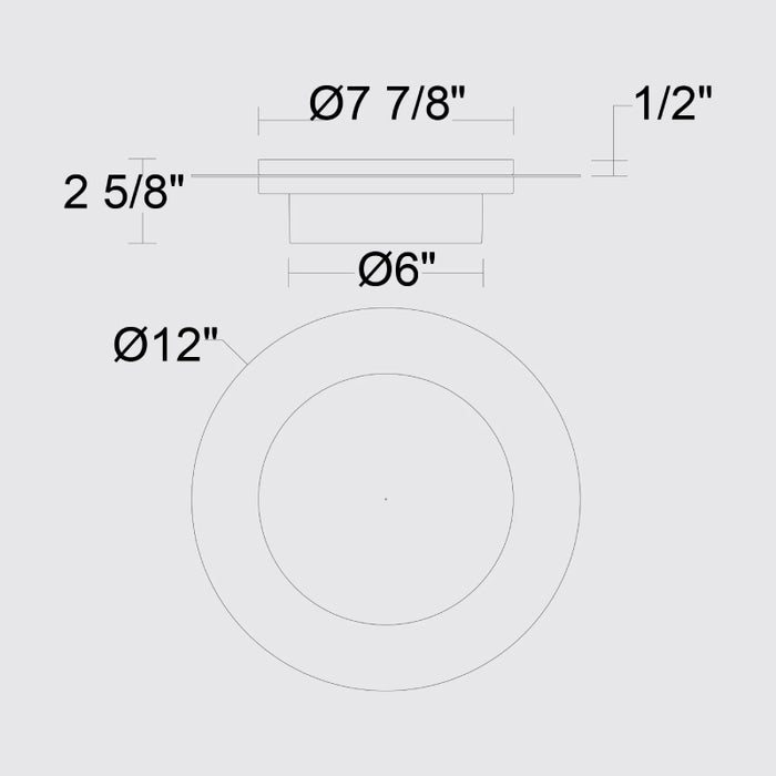 Alteck Lighting AFM0012-3CCT-W Plate 1-lt 12" LED Outdoor Flush Mount, 3CCT Selectable