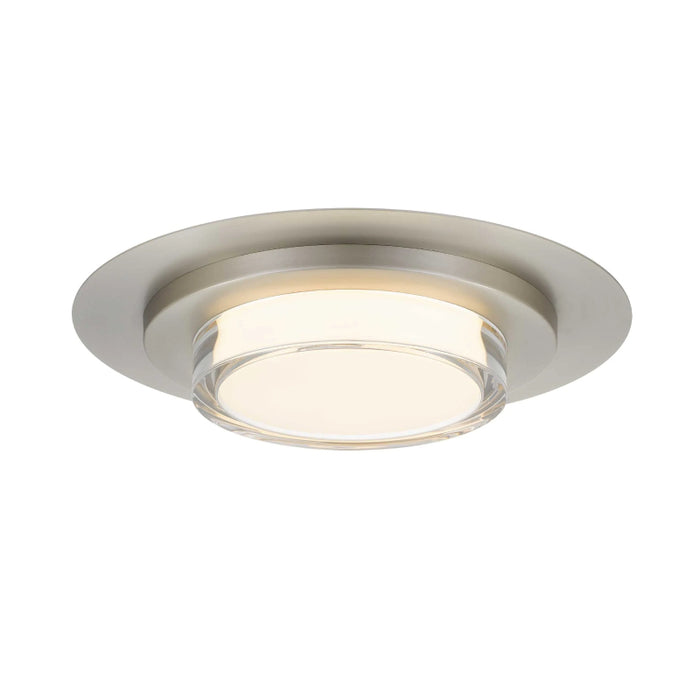 Alteck Lighting AFM0013-3CCT-W Plate 1-lt 16" LED Outdoor Flush Mount, 3CCT Selectable - Brushed Stainless Steel
