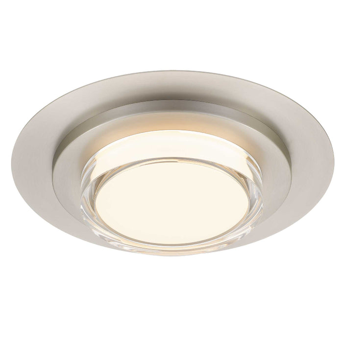 Alteck Lighting AFM0013-3CCT-W Plate 1-lt 16" LED Outdoor Flush Mount, 3CCT Selectable - Brushed Stainless Steel