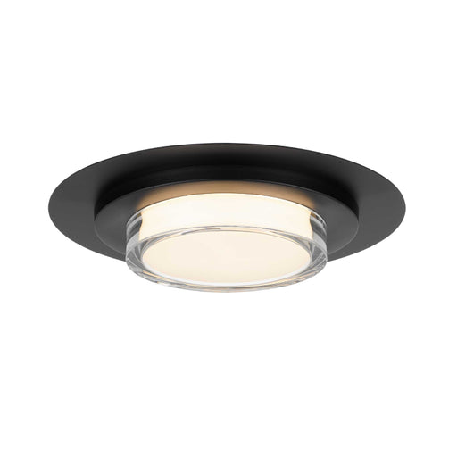 Alteck Lighting AFM0013-3CCT-W Plate 1-lt 16" LED Outdoor Flush Mount, 3CCT Selectable - Sand Black