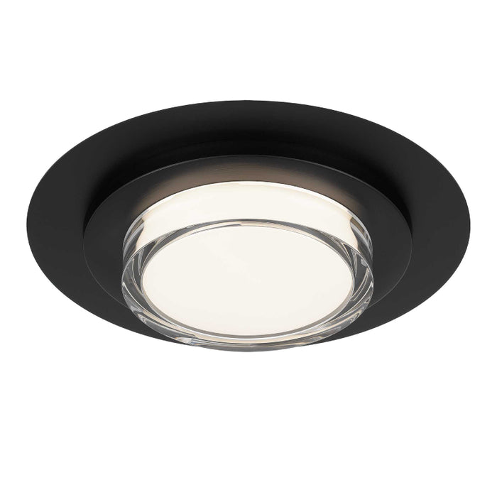 Alteck Lighting AFM0013-3CCT-W Plate 1-lt 16" LED Outdoor Flush Mount, 3CCT Selectable - Sand Black