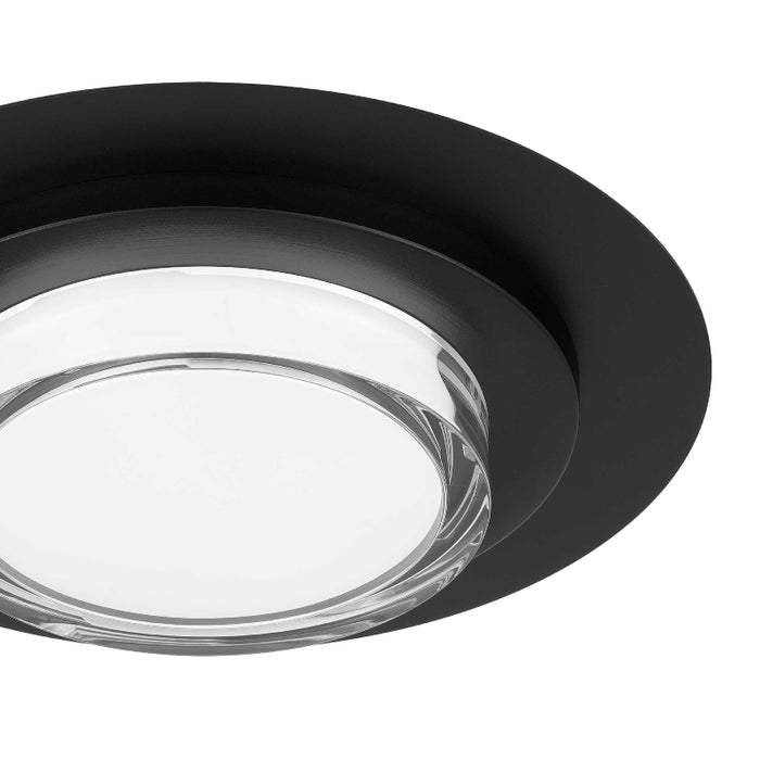 Alteck Lighting AFM0013-3CCT-W Plate 1-lt 16" LED Outdoor Flush Mount, 3CCT Selectable - Sand Black